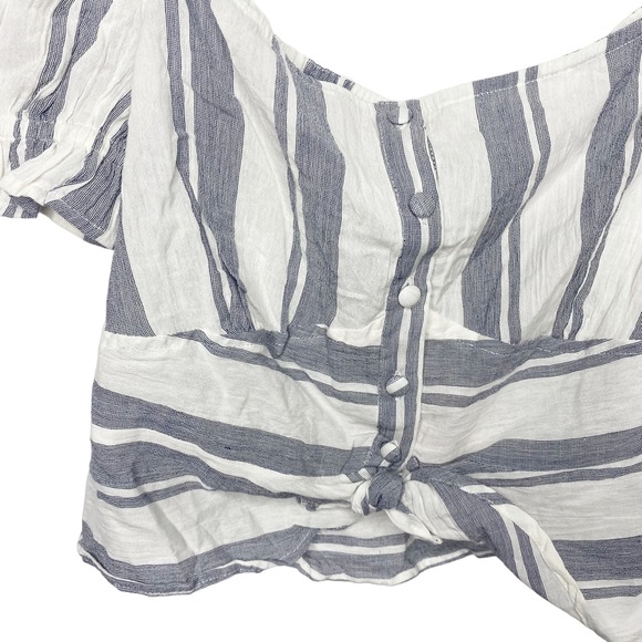 Missguided striped cropped top crop peasant corset size 6 b - Picture 3 of 5